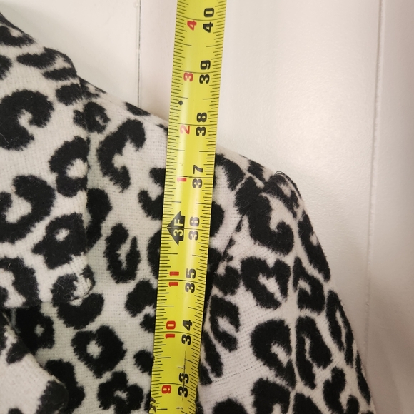 Maison Cinqcent 500 Jacket Leopard Print Winter Coat Black White Womens Medium - Picture 9 of 12